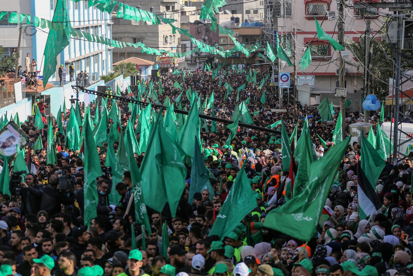 Palestinian,Hamas,Supporters,Participate,In,A,Mass,Rally,Marking,The
