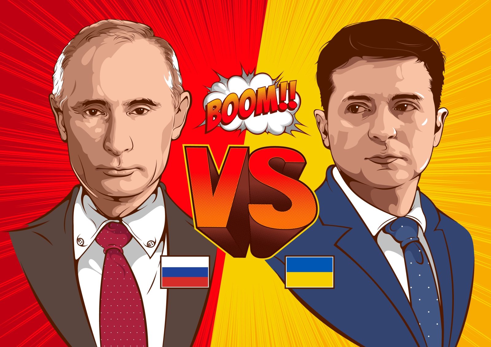 Illustrative,Editorial,Cartoon,Of,Vladimir,Putin,President,Of,Russia,And