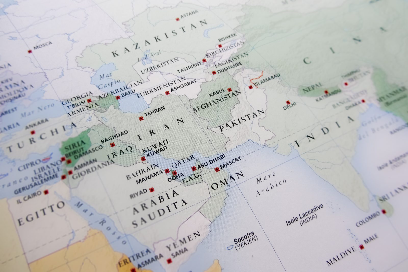 Middle,East,Map,(geographical,View,Altered,On,Colors/perspective,And,Focus
