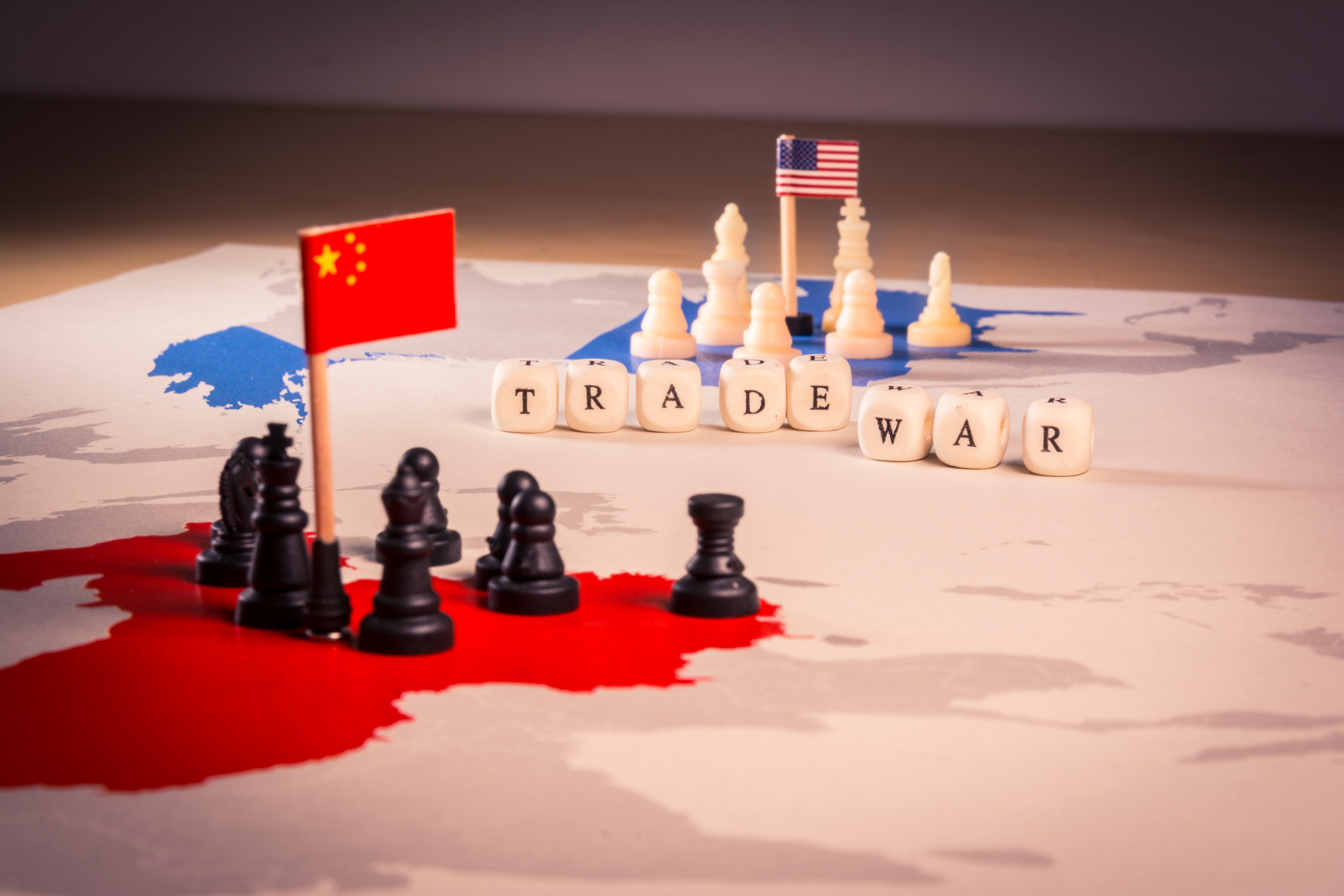 Selective Tariffs Free Trade WTO Rules Context USA and China trade war concept suitable also as South China Sea conflict