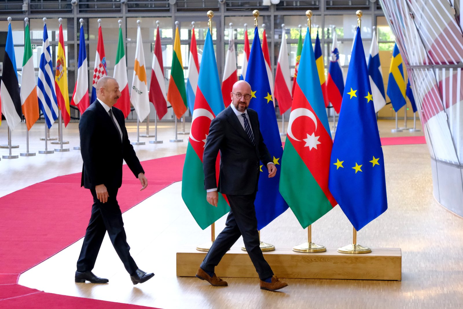 European,Council,President,Charles,Michel,Receives,The,President,Of,Azerbaijan
