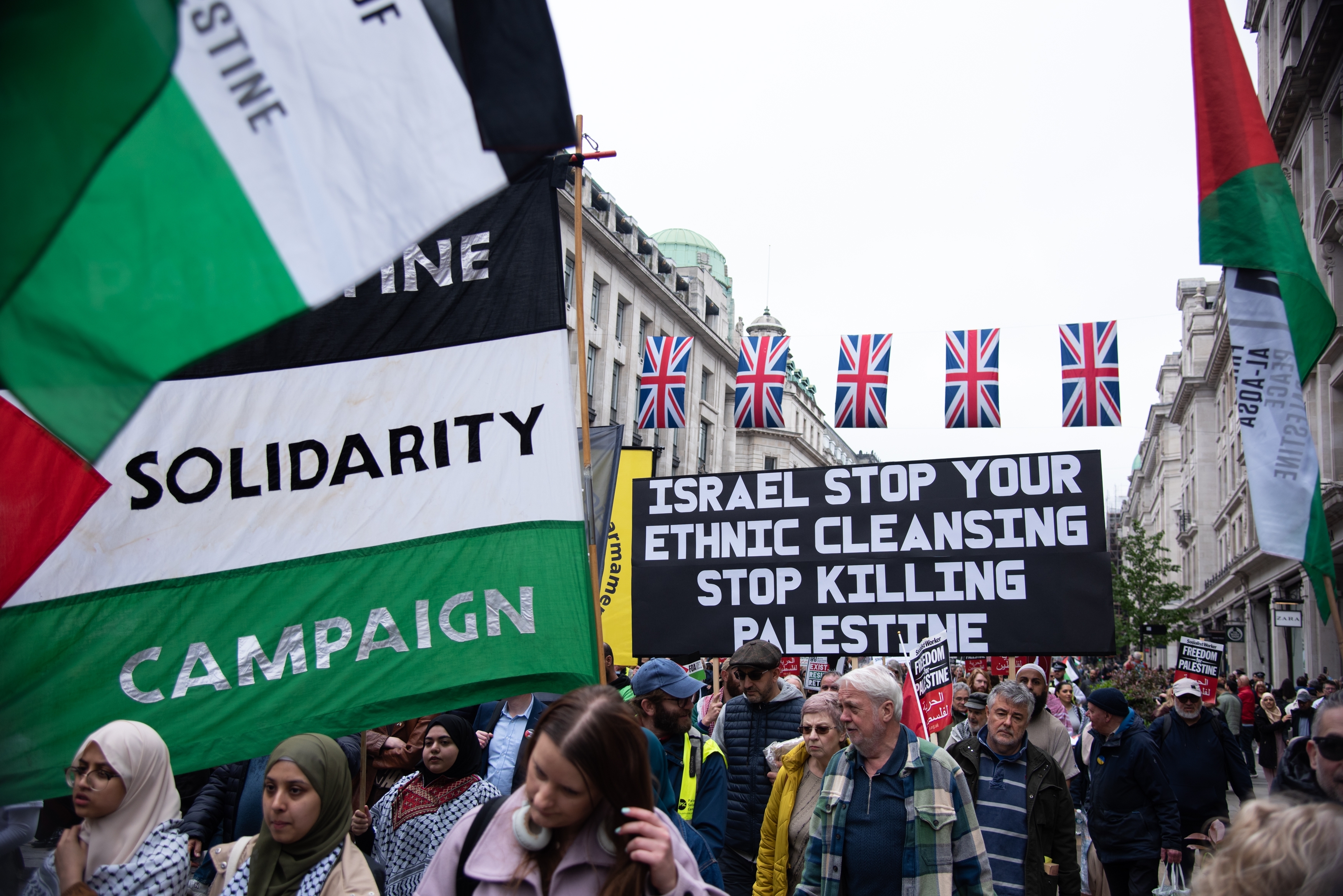 Israeli Occupation Of Palestine Start London England UK May 13 2023 Protestors participate in the National Demonstration for Palestine NAKBA 75 Credit Loredana Sangiuliano