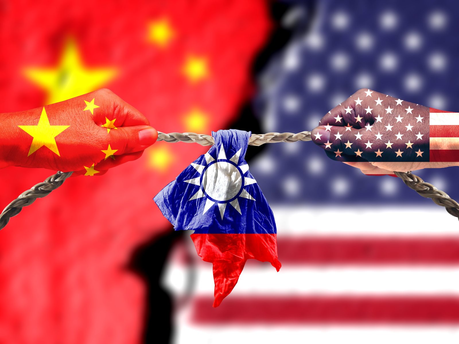 United,States,And,China,Flags,Combined,Fist,Together.,Taiwan,Flag
