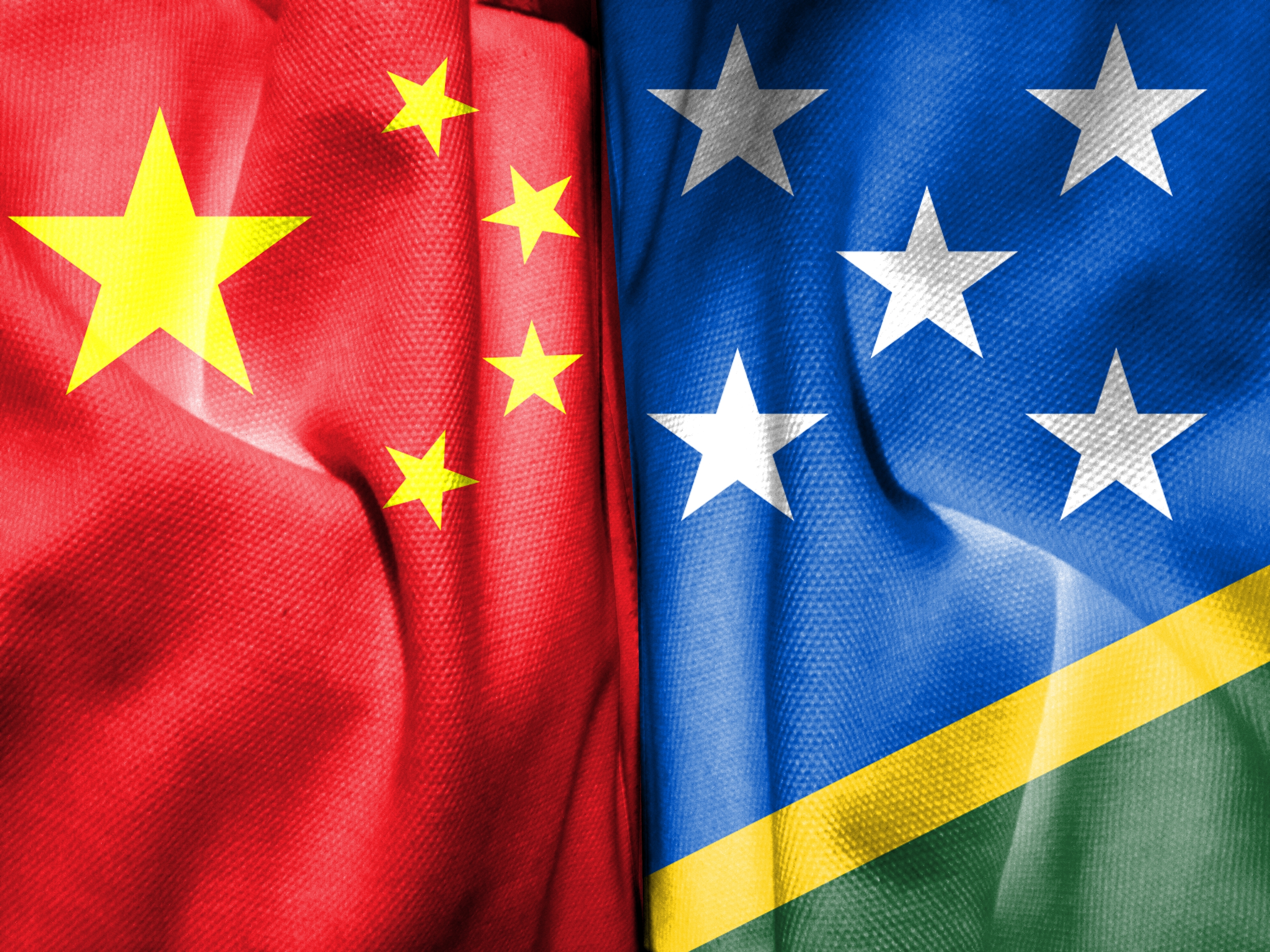 Solomon Islands new leader China Chinese flag Solomon Islands flag