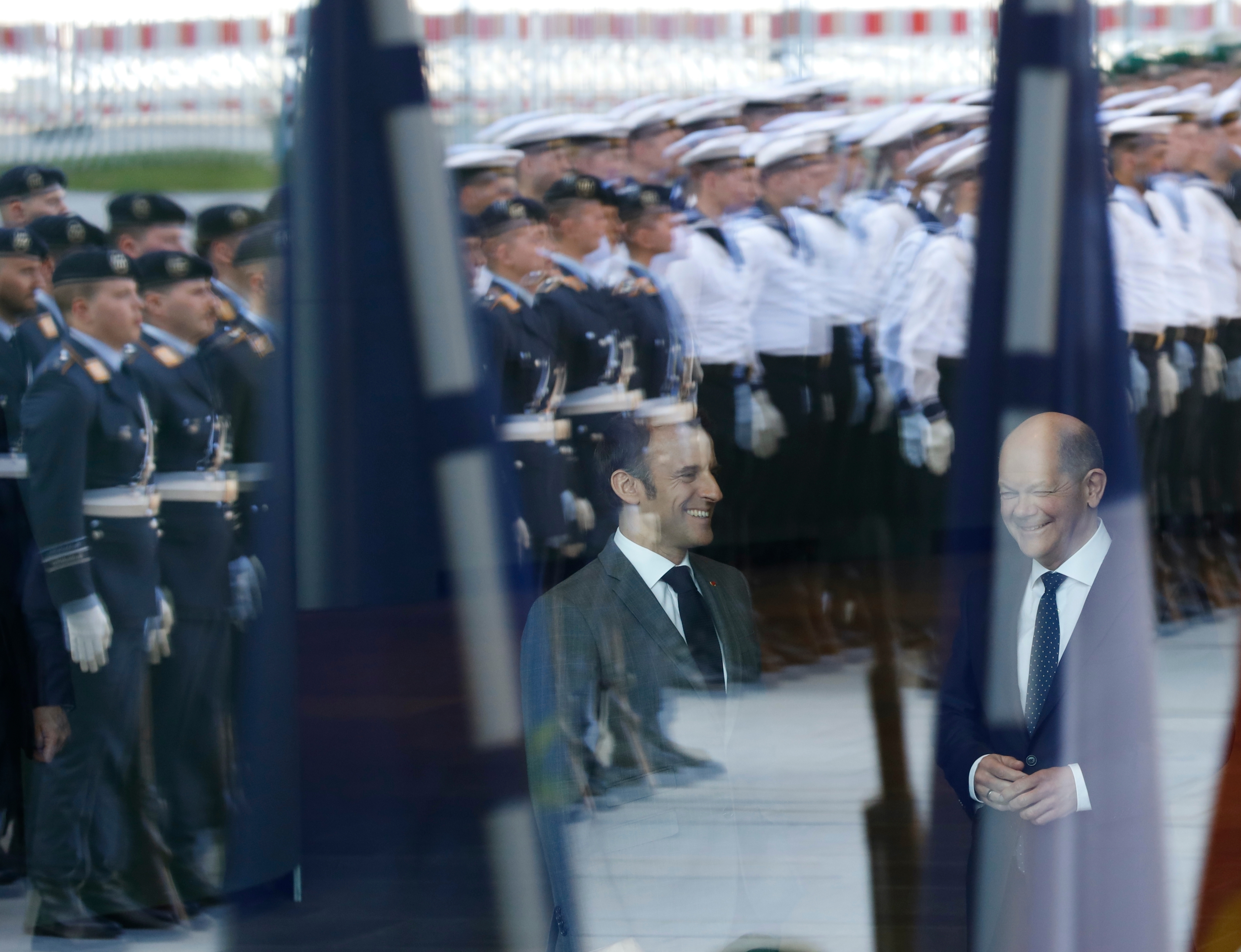 French German tension Start Berlin, March 15, 2024: Federal Chancellor Olaf Scholz welcomes French President Emmanuel Macron