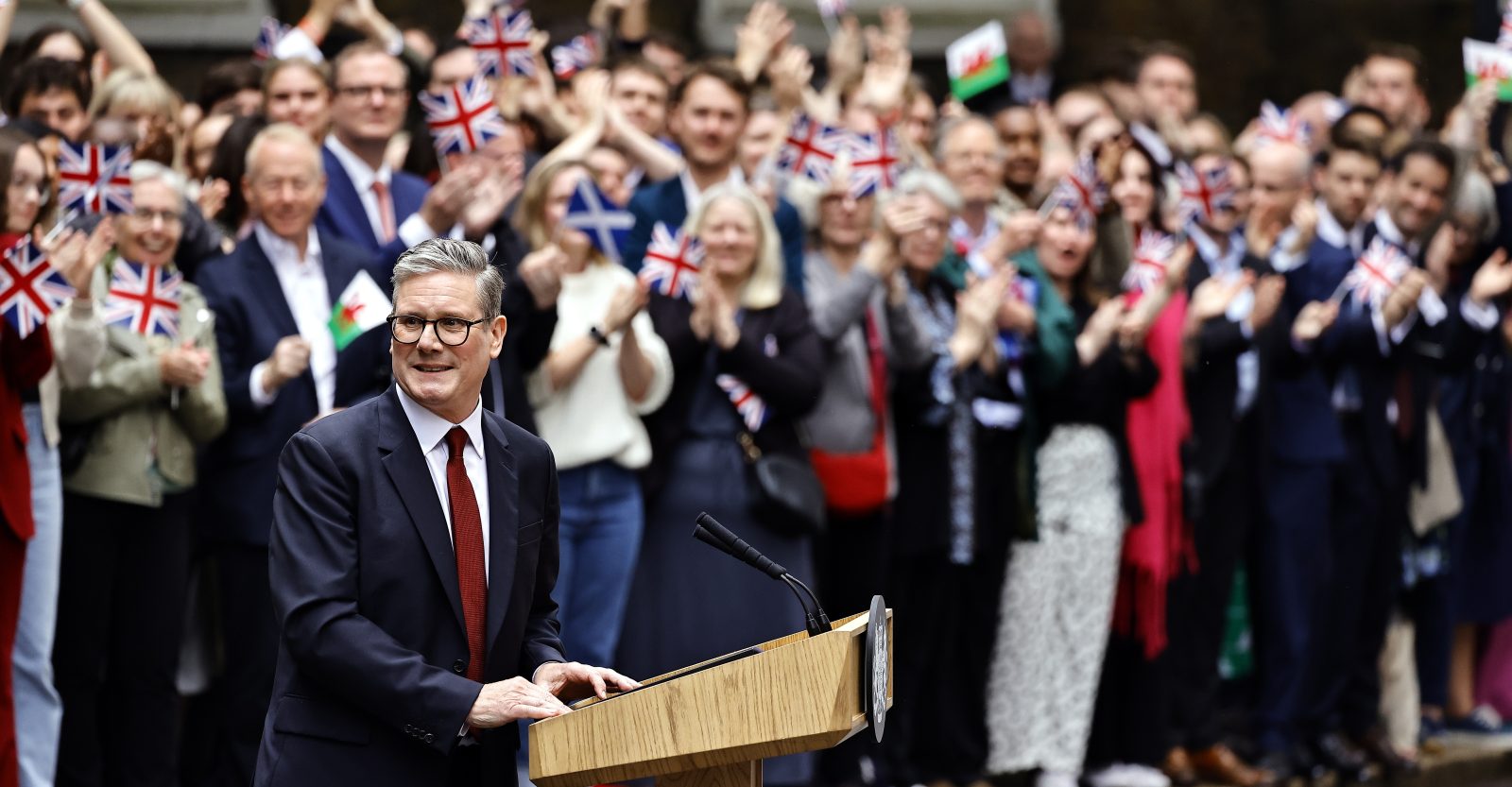 UK Problems Starmer Must Fix. Start Downing Street, Westminster, London July 5, 2024, Sir Kier Starmer elected as the new Prime Minister arrives in Downing Street.