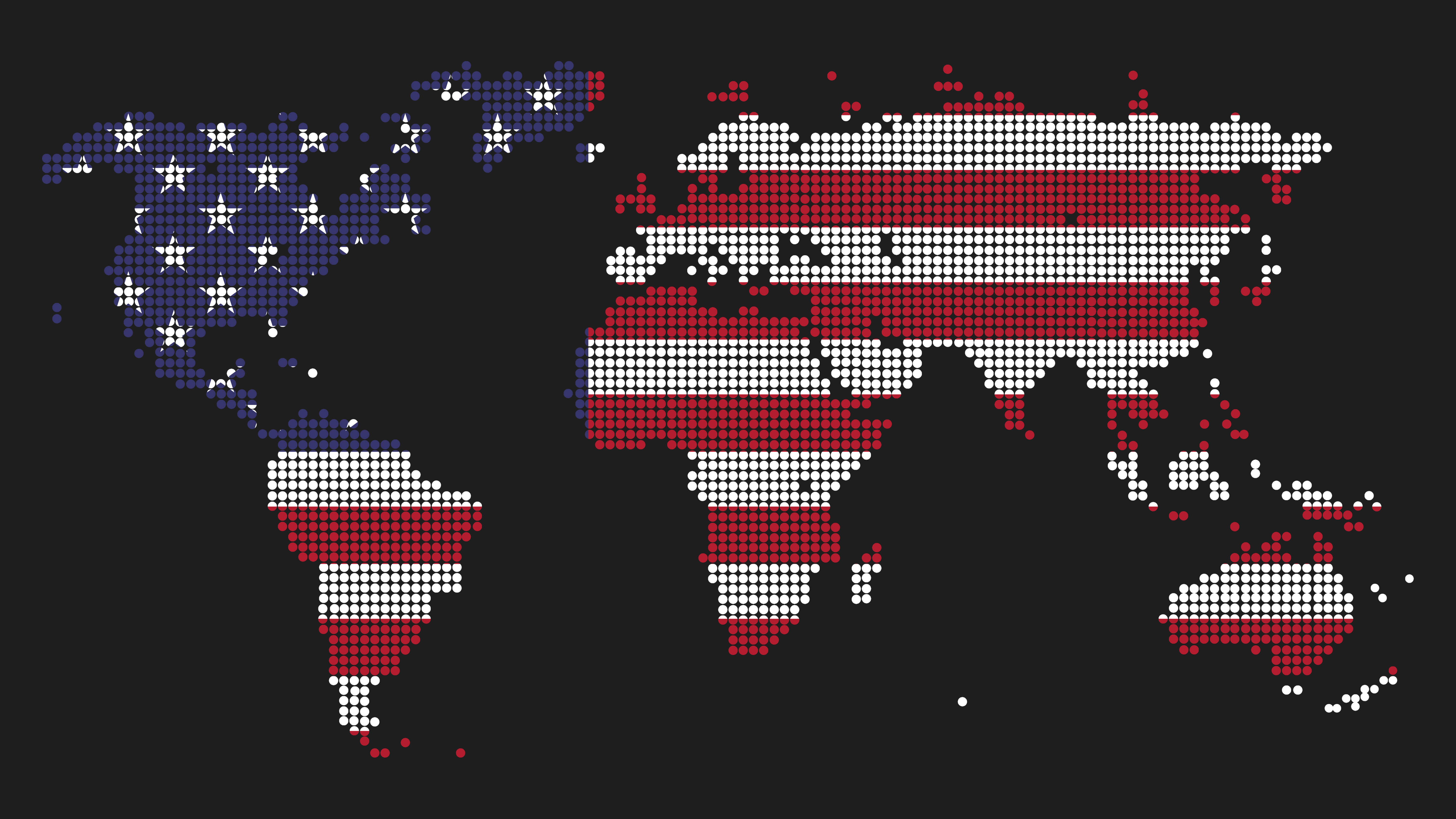 US global dominance Dotted world map illustration made of USA flag colors as concept for United States global dominance Power and leadership symbol Politics military and economic influence