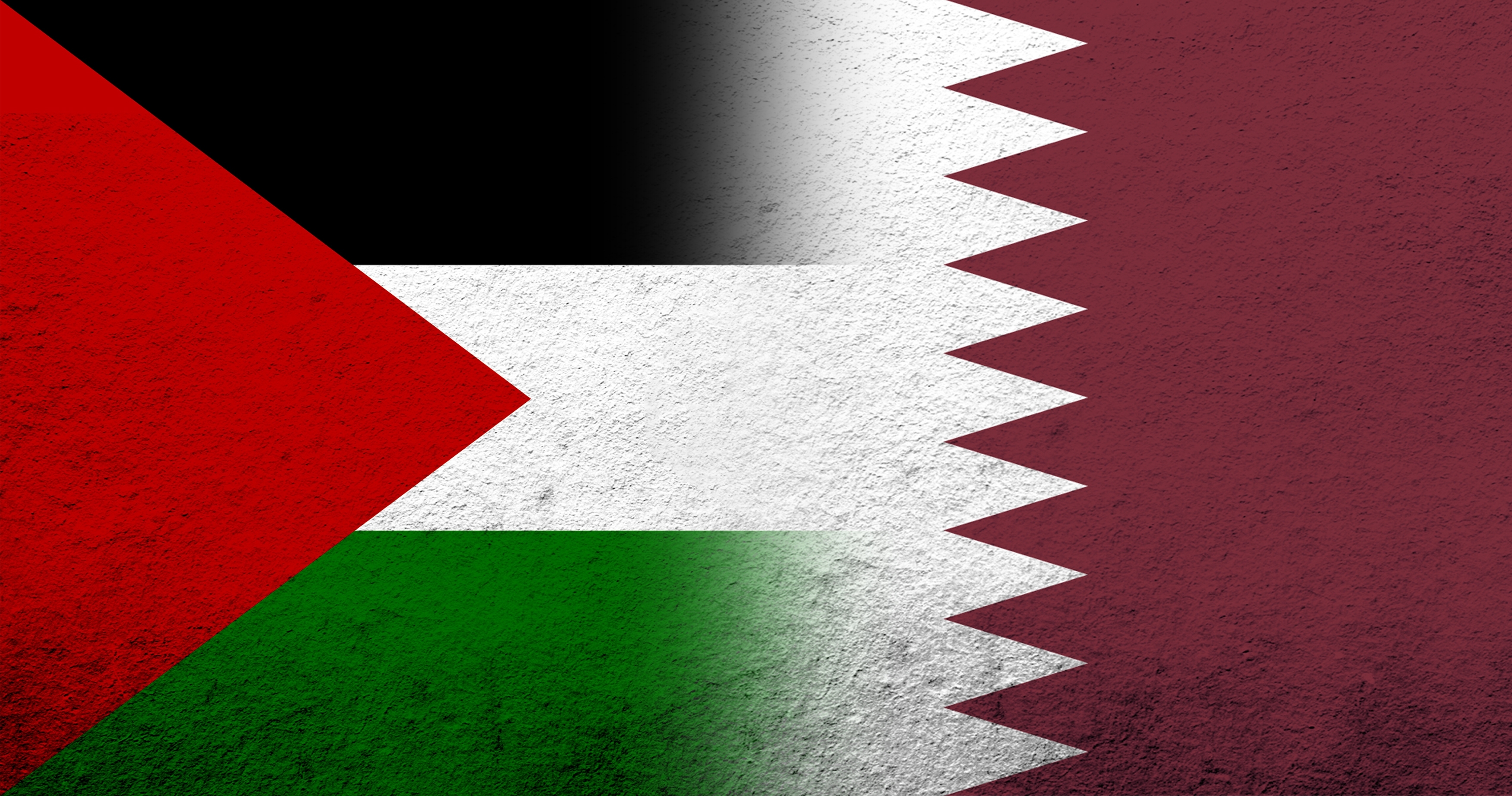 Flag,Of,Palestine,And,The,State,Of,Qatar,National,Flag.