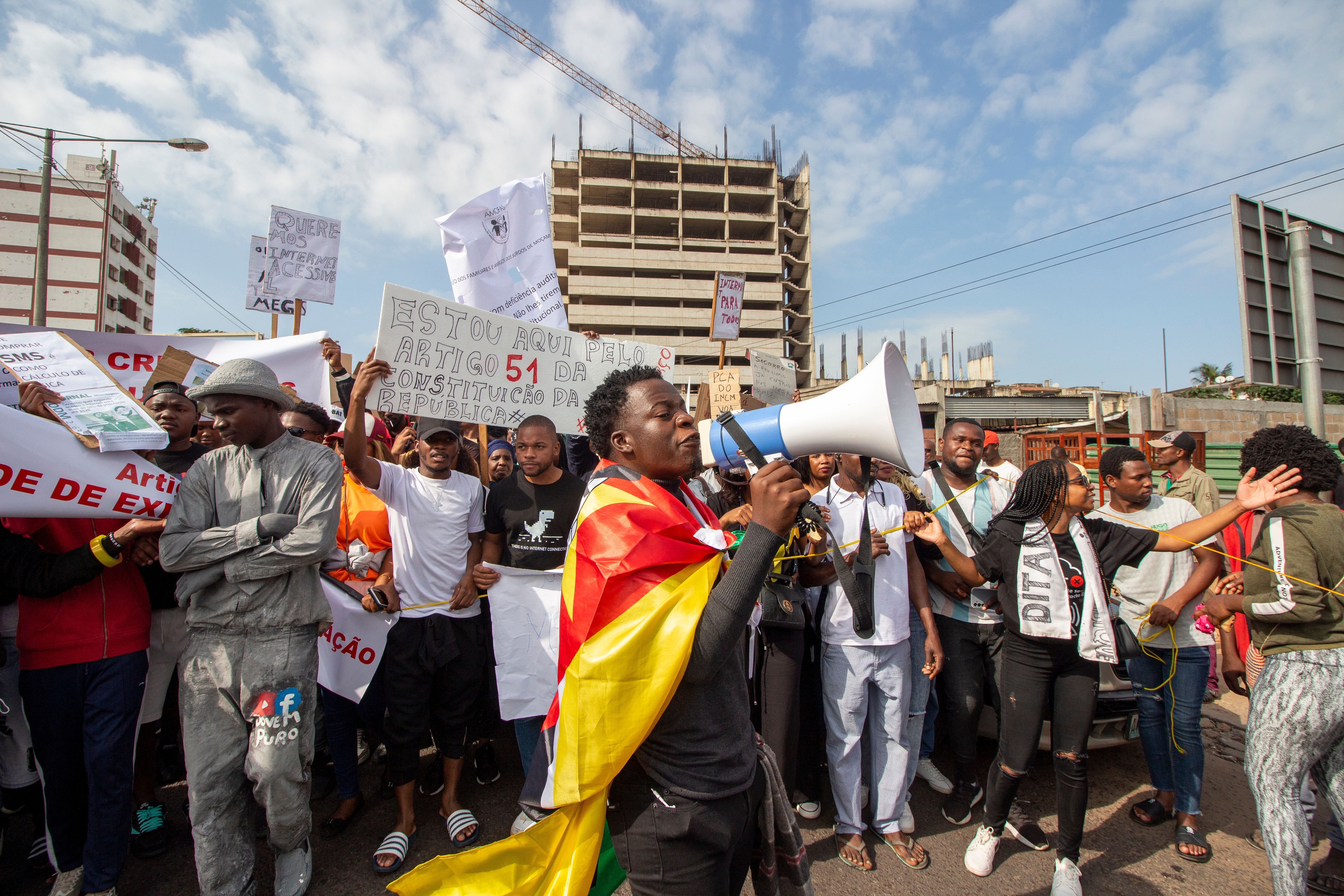 Maputo, Mozambique – May 18, 2024. Mozambique election violence crackdown shows repression and mass uprising.