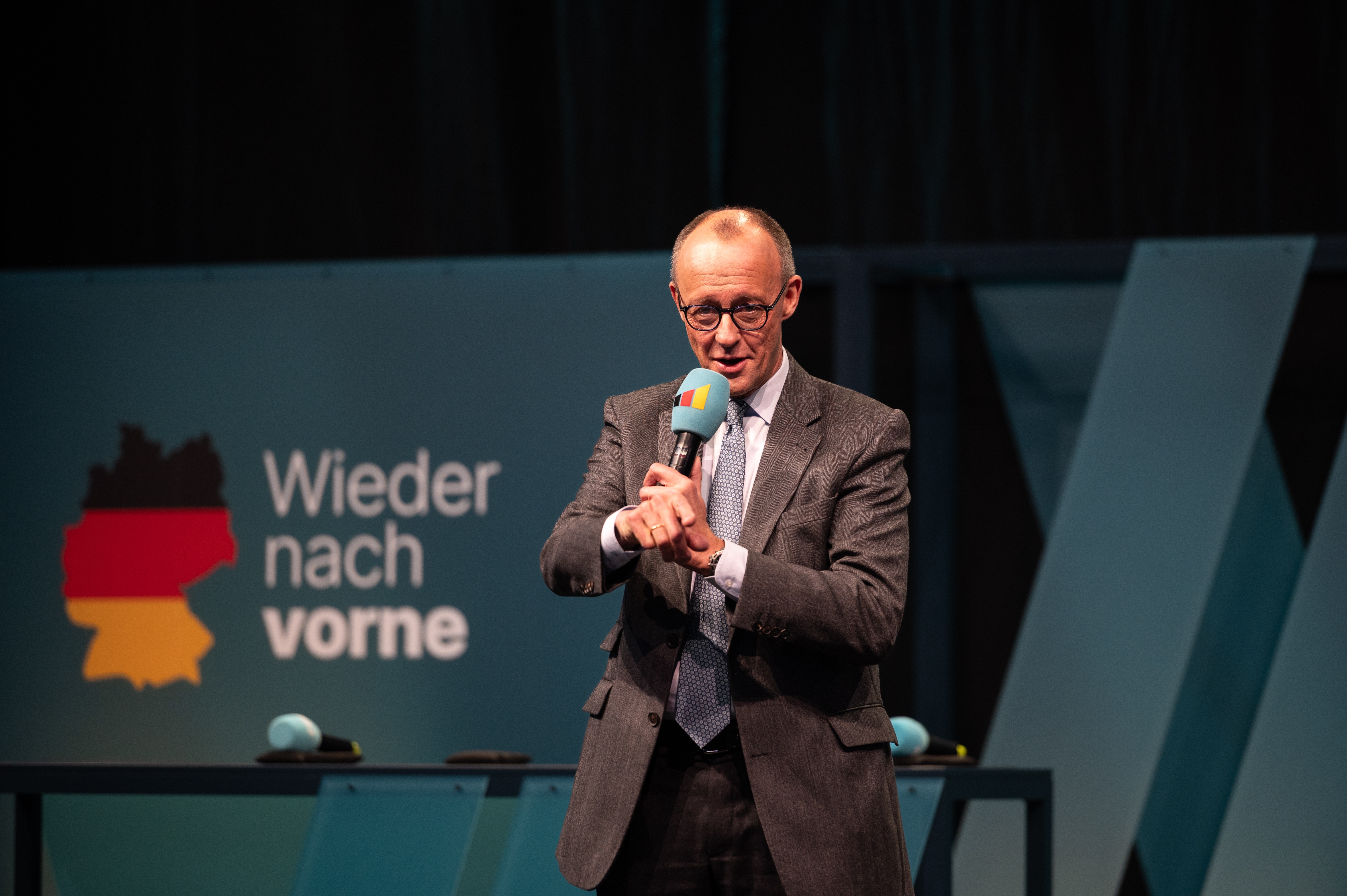 Germany US independence ambitions with Merz at CDU campaign in Flensburg