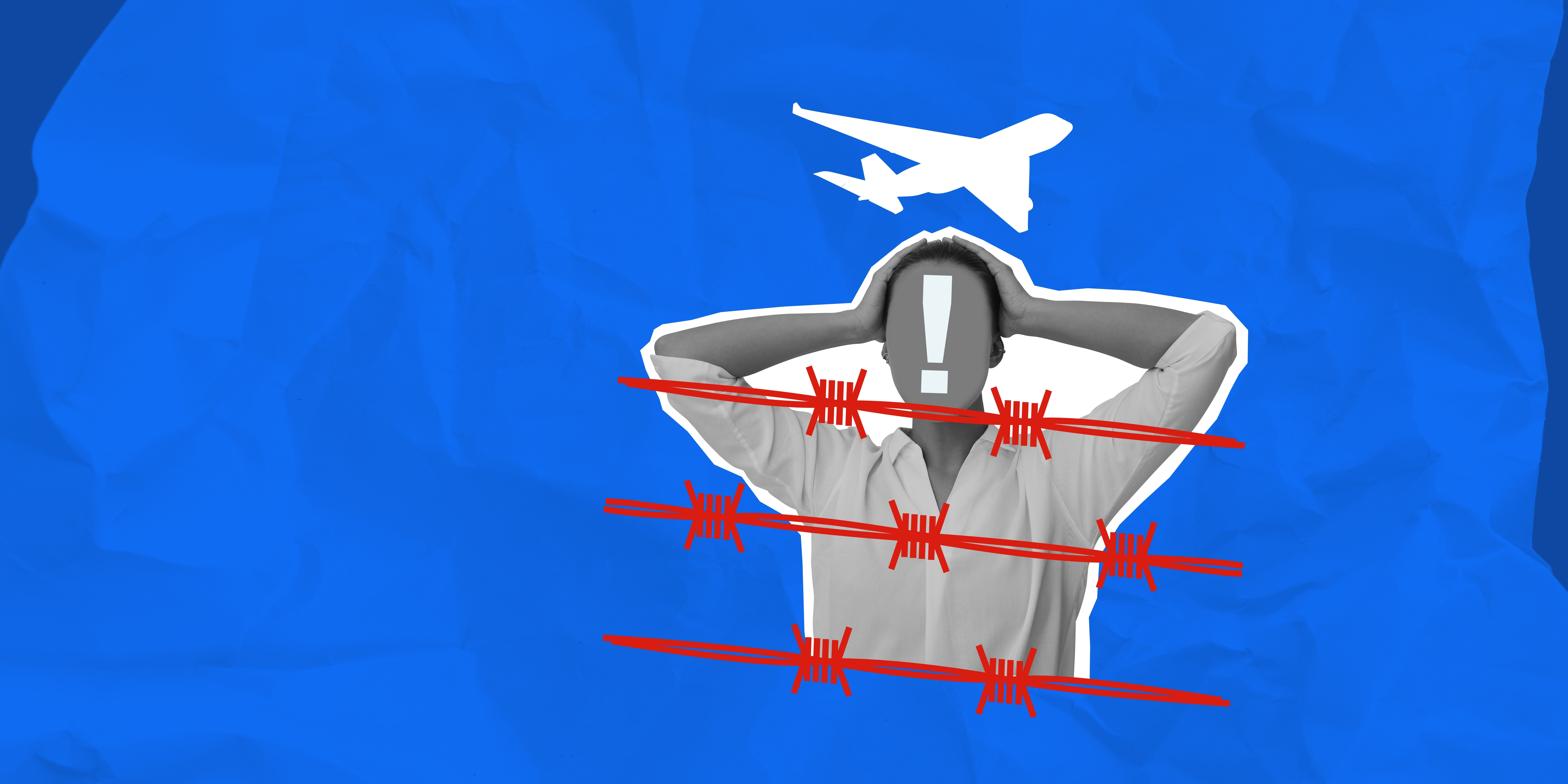 Deportation In Latin America And The Caribbean behind barbed wire and airplane symbol
