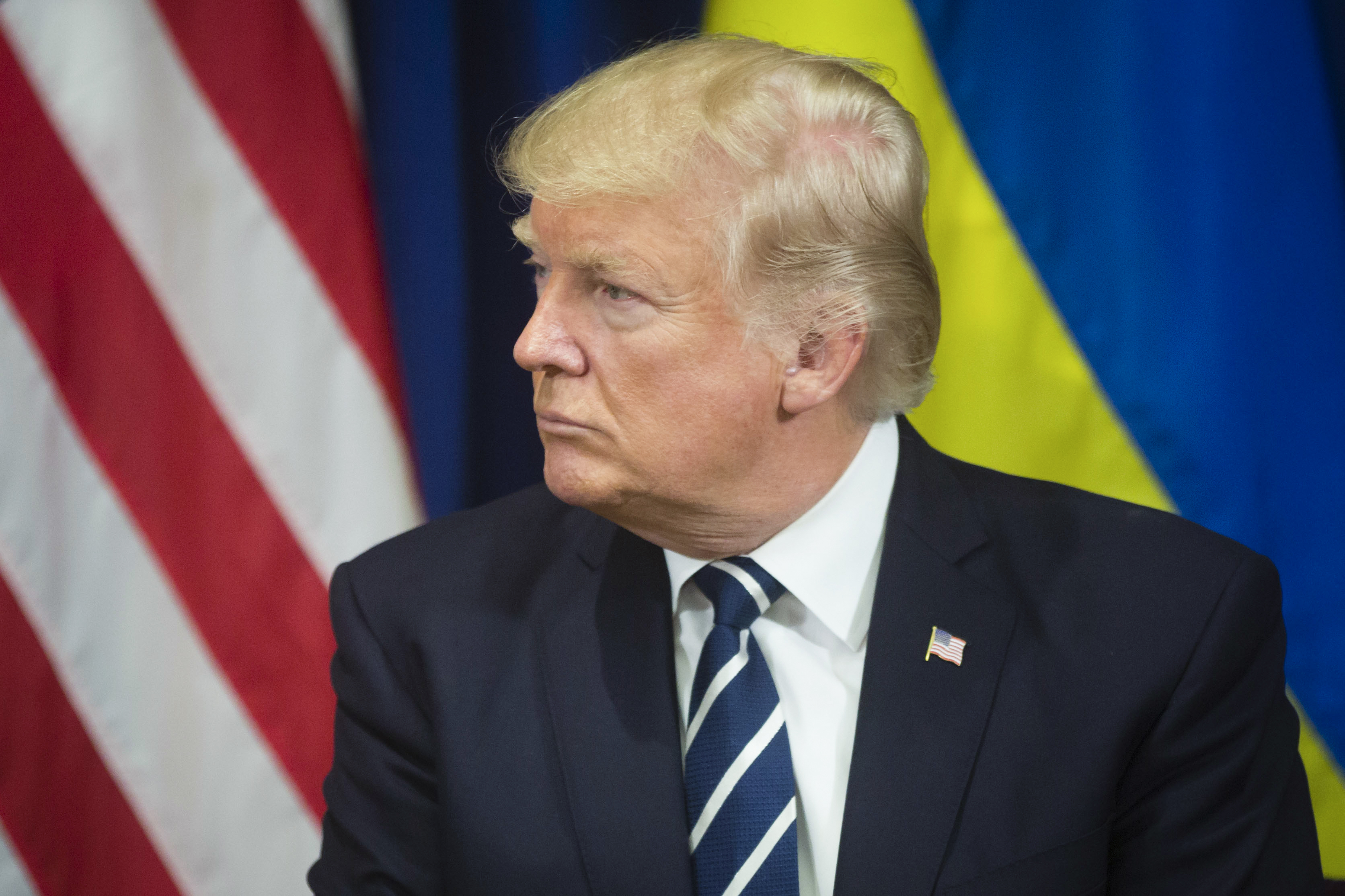 Trump’s Peace Plan for Ukraine Start NEW YORK, USA - Sep 21, 2017: Meeting of the President of the United States Donald Trump with the President of Ukraine Petro Poroshenko during the UN summit in New York