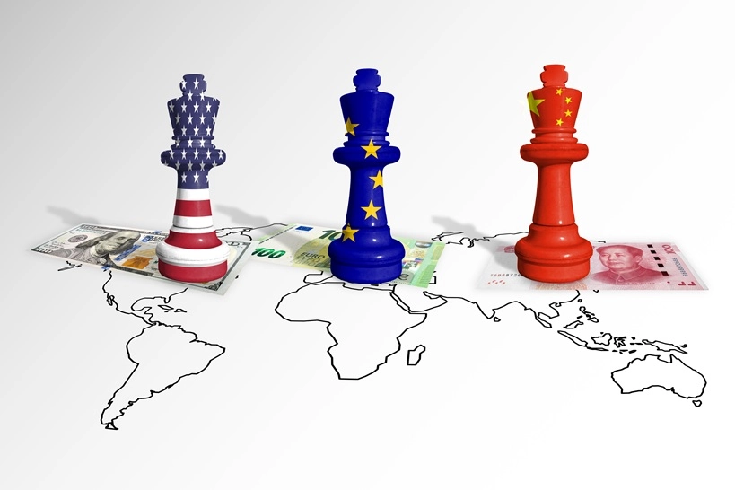 europe transatlantic china challenge chess with flags USA EU China image