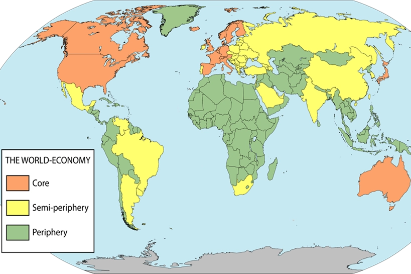 Modern World System Decolonial Perspective Start Classification of the countries according to the world-system analysis of I. Wallerstein: core, semi-periphery and periphery.
