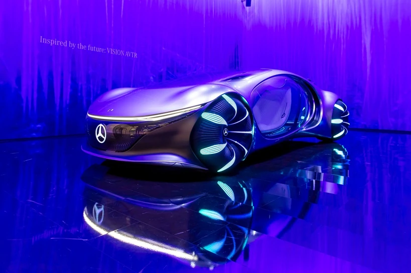 Mercedes-Benz Vision AVTR intuitive smart concept car, reading your mind while driving, showcased at the IAA Mobility 2021 motor show in Munich, Germany - September 7, 2021.