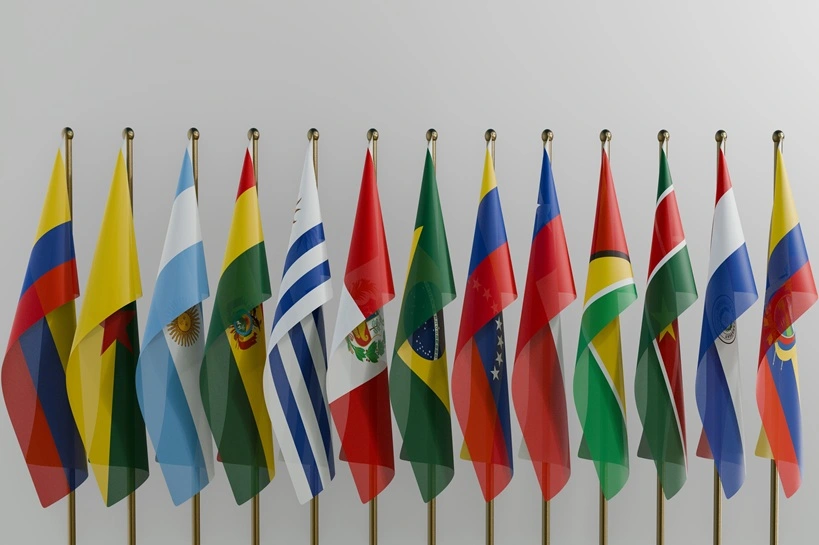 Latin America all country flags 3d illustration image
