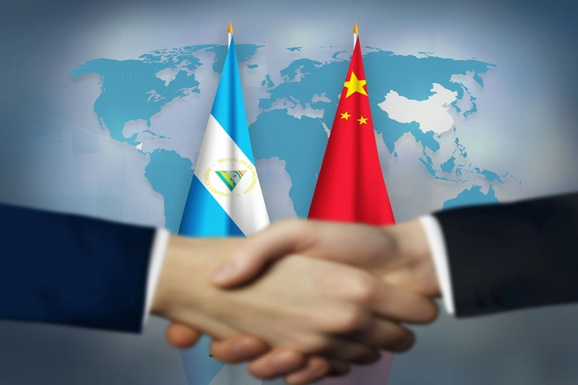 China,Nicaragua bilateral relations concept background