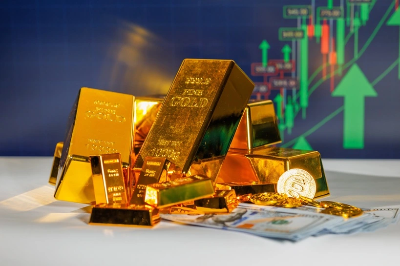 The sharp rise in gold prices signals a strong bullish market trend.