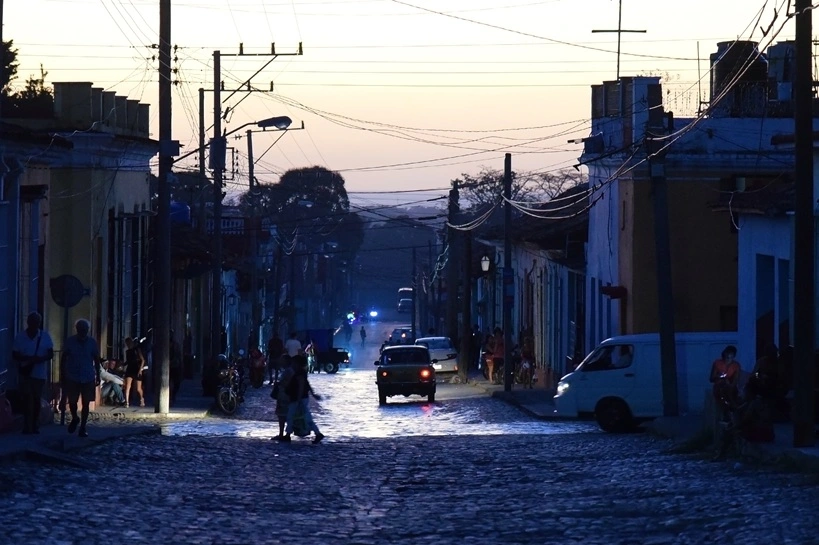 The city is without electricity and in darkness. Every day the electricity is turned off to save money. No electricity for several hours. Trinidad, Cuba, Caribbean. January 26, 2024.