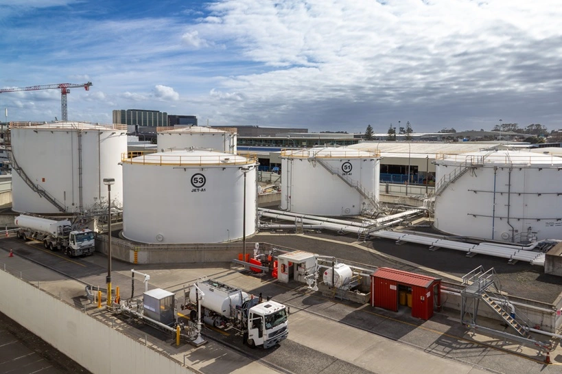 Aviation fuel tanks at Auckland Airport, New Zealand. Source: Shutterstock