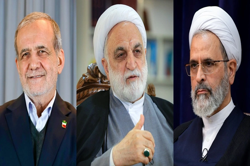 Interim Leadership Council of Iran consisting of President Masoud Pezeshkian, Chief Justice Gholam-Hossein Mohseni-Eje'i and Ayatollah Alireza Arafi. Khamenei.ir, CC BY 4.0 , via Wikimedia Commons