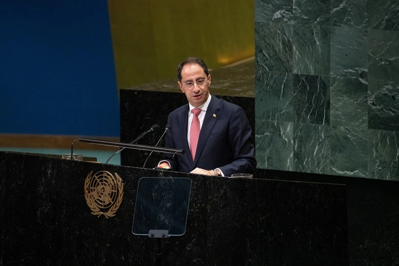 New York, USA - September 24, 2026: Colombia's vice president Jose Manuel Restrepo speaks during the 81st session of the United Nations General Assembly at UN Headquarters in New York City. Source: Shutterstock